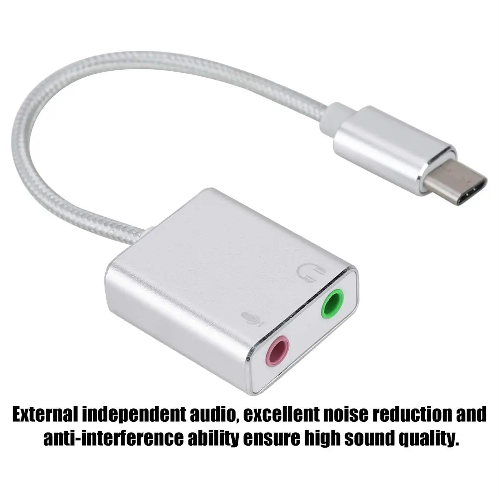 Pomya Aluminum Alloy Type-C Stereo Audio Adapter External Sound Card | 48kHz Sample Rate - view 4