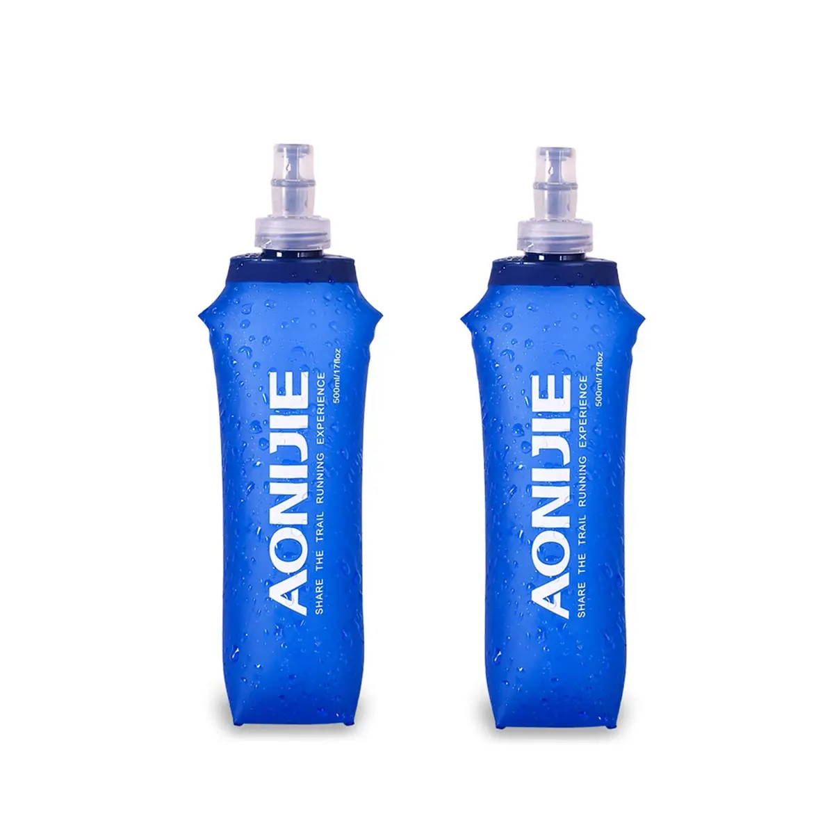 AONIJIE Soft Water Bottle 2 Pack 500ml | Collapsible, BPA-Free Hydration Flask for Cycling & Outdoors - main product image