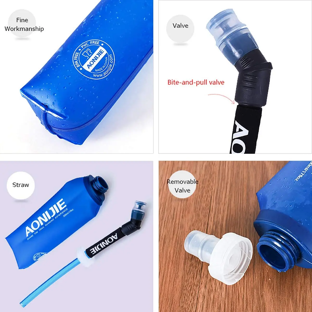 AONIJIE Soft Water Bottle 2 Pack 500ml | Collapsible, BPA-Free Hydration Flask for Cycling & Outdoors - view 5