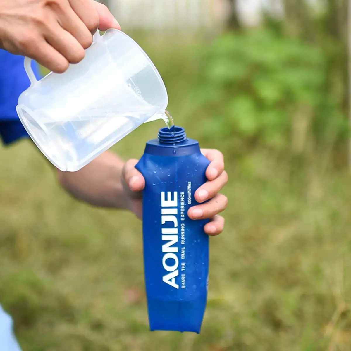 AONIJIE Soft Water Bottle 2 Pack 500ml | Collapsible, BPA-Free Hydration Flask for Cycling & Outdoors - view 8