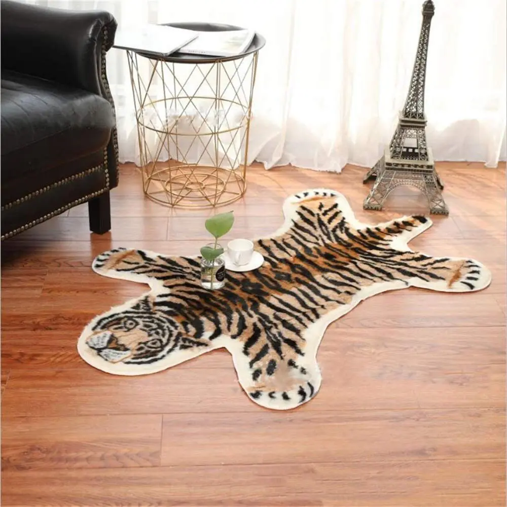 yingda1992 Tiger Printed Skin Area Rug 80x105cm (2.6 x 3.4 ft) | Soft Faux Fur Animal Print for Living Room - view 2