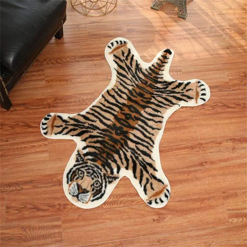 yingda1992 Tiger Printed Skin Area Rug 80x105cm (2.6 x 3.4 ft) | Soft Faux Fur Animal Print for Living Room - view 3