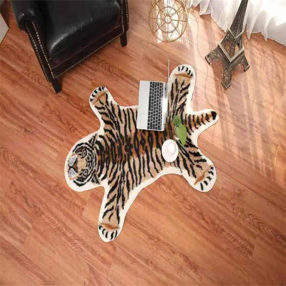 yingda1992 Tiger Printed Skin Area Rug 80x105cm (2.6 x 3.4 ft) | Soft Faux Fur Animal Print for Living Room - view 4