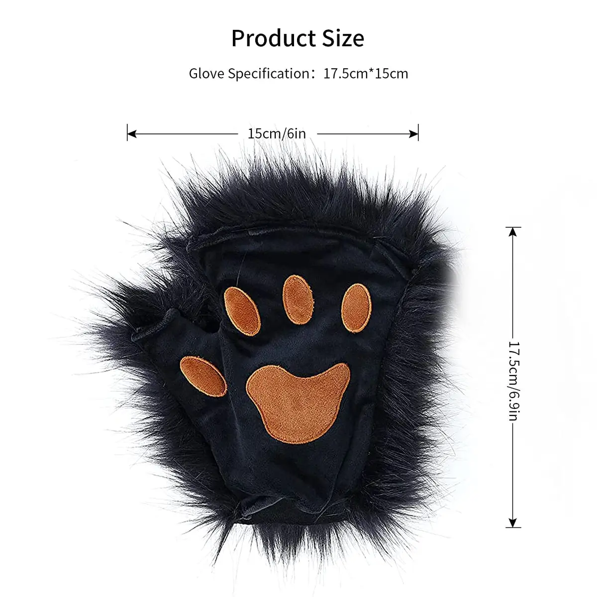 HAOAN Gray Apparel Costume Set for Women & Men | Animal Tail & Ears, Gloves, Adjustable Fit - view 5
