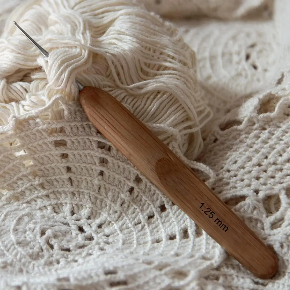 Katech Crochet Hook Set for Beginners, 10 Sizes, Ergonomic Wooden Handles | Durable Stainless Steel, Ideal for Fine Work - view 8