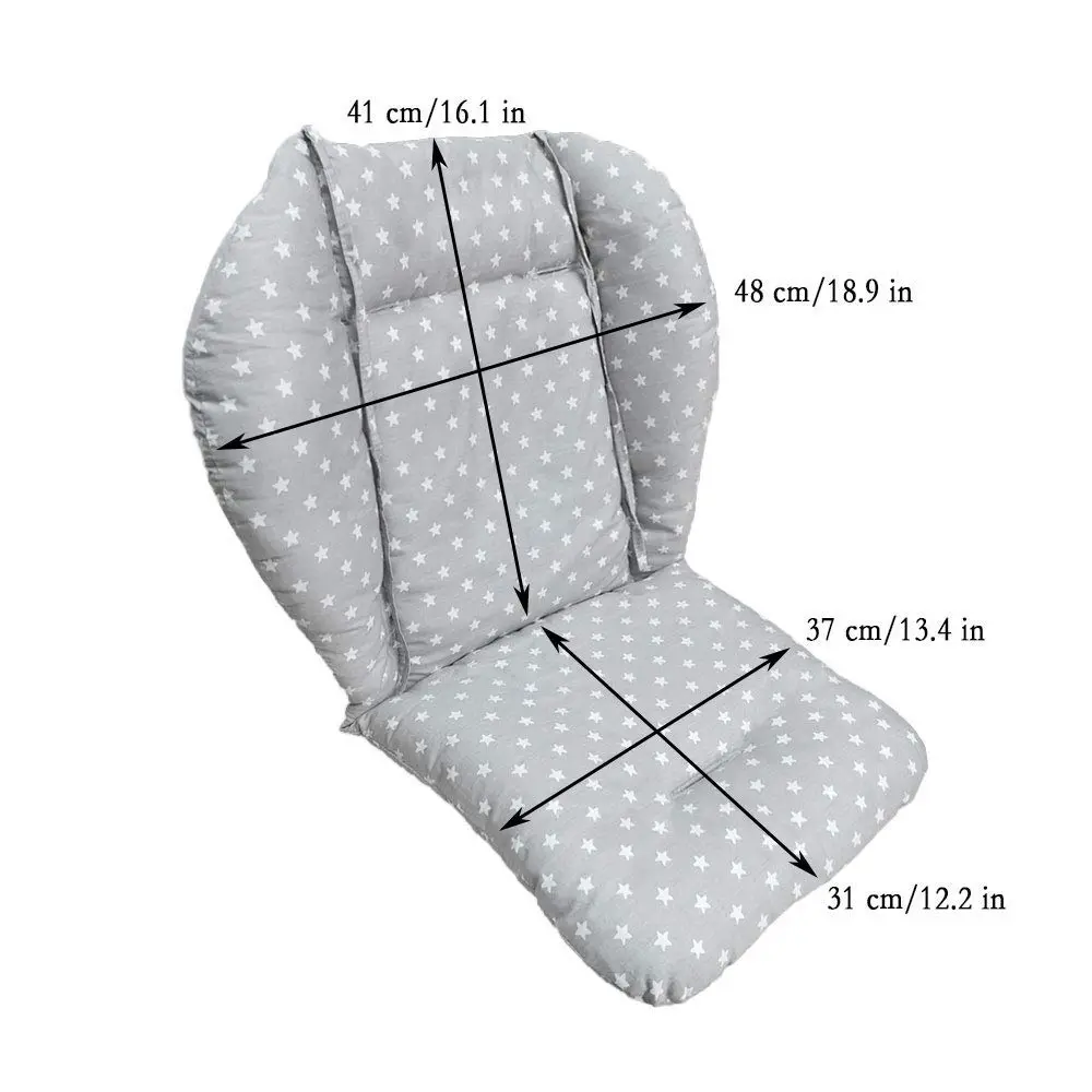 twoworld Thickening High Chair Cushion Liner Mat Pad Cover (Fashion Gray) - 48cm Width | Breathable Cotton Blend - view 5