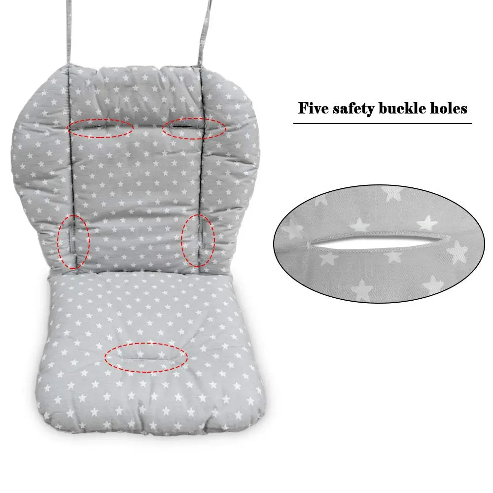 twoworld Thickening High Chair Cushion Liner Mat Pad Cover (Fashion Gray) - 48cm Width | Breathable Cotton Blend - view 4