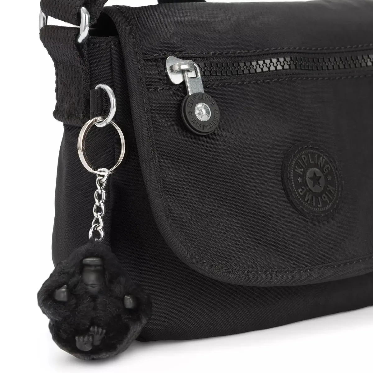 Kipling Sabian Mini Crossbody Bag Lightweight Small Nylon Purse in Black - view 6