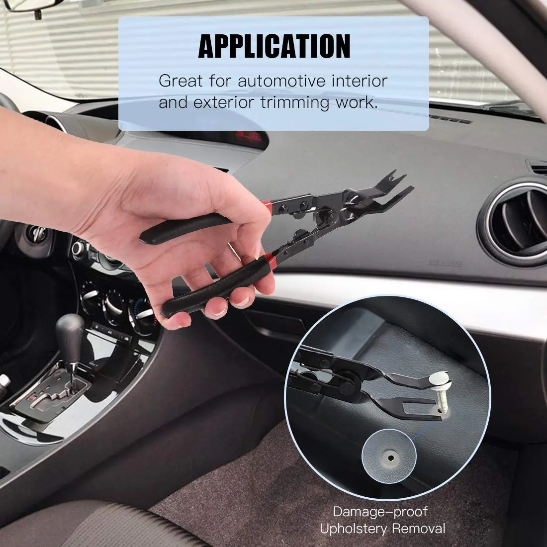 Glarks Universal Auto Door Car Upholstery Trim Clip Removal Plier Tool 23cm | Durable Carbon Steel, Ergonomic Handle - view 5