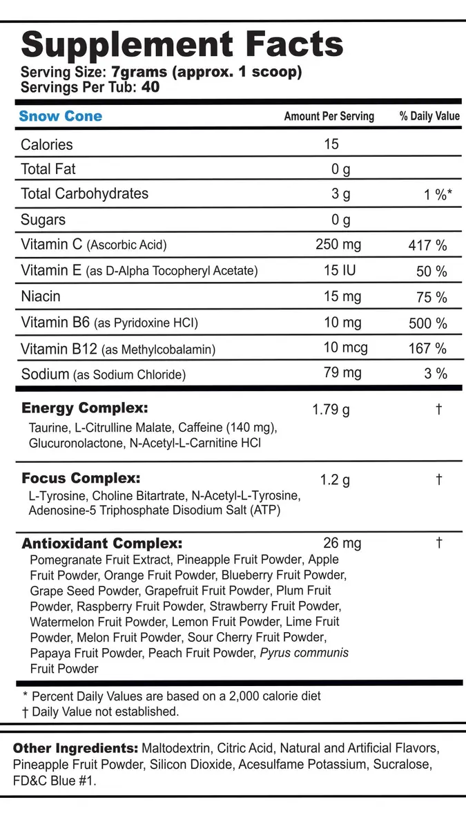 G Fuel Snow Cone Energy Drink Powder 9.9oz | Sugar-Free Focus & Antioxidants - view 6