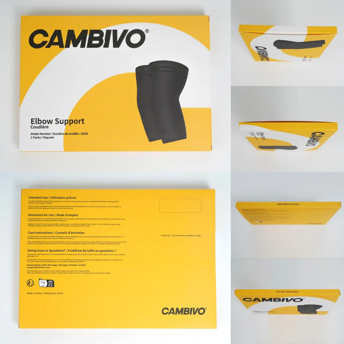 CAMBIVO Elbow Brace Compression Sleeve 2 Pack, Tennis & Golfer's Elbow Support, Large (20cm/7.8in) - view 8
