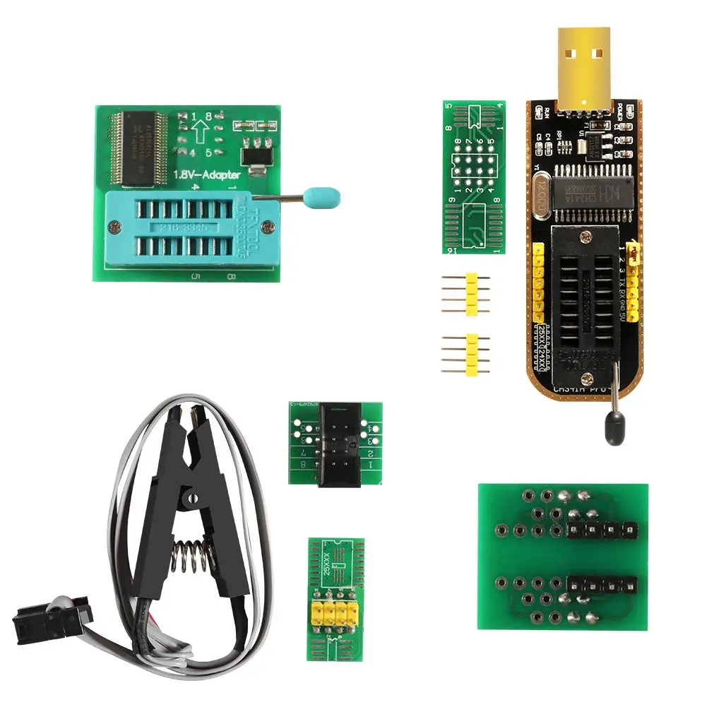 ACEIRMC SOIC8 SOP8 Test Clip For EEPROM 93CXX / 25CXX / 24CXX + CH341A 24 25 Series USB Programmer Module Kit (1 sets) - view 2