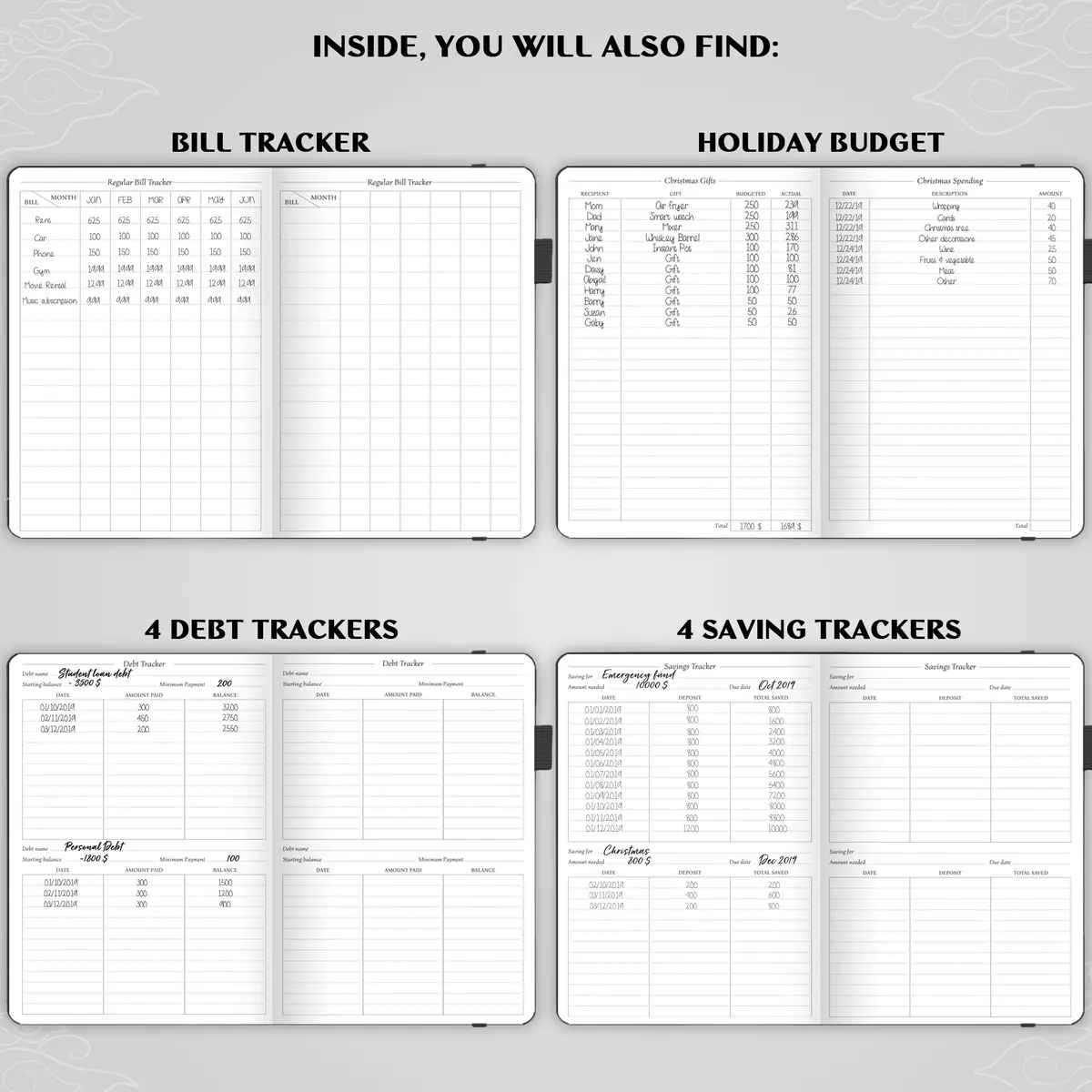 Legend Planner Budget Planner Undated Monthly Budgeting & Bill Book Black A5 (14cm x 21cm) | Goal Setting & Financial Control - view 5