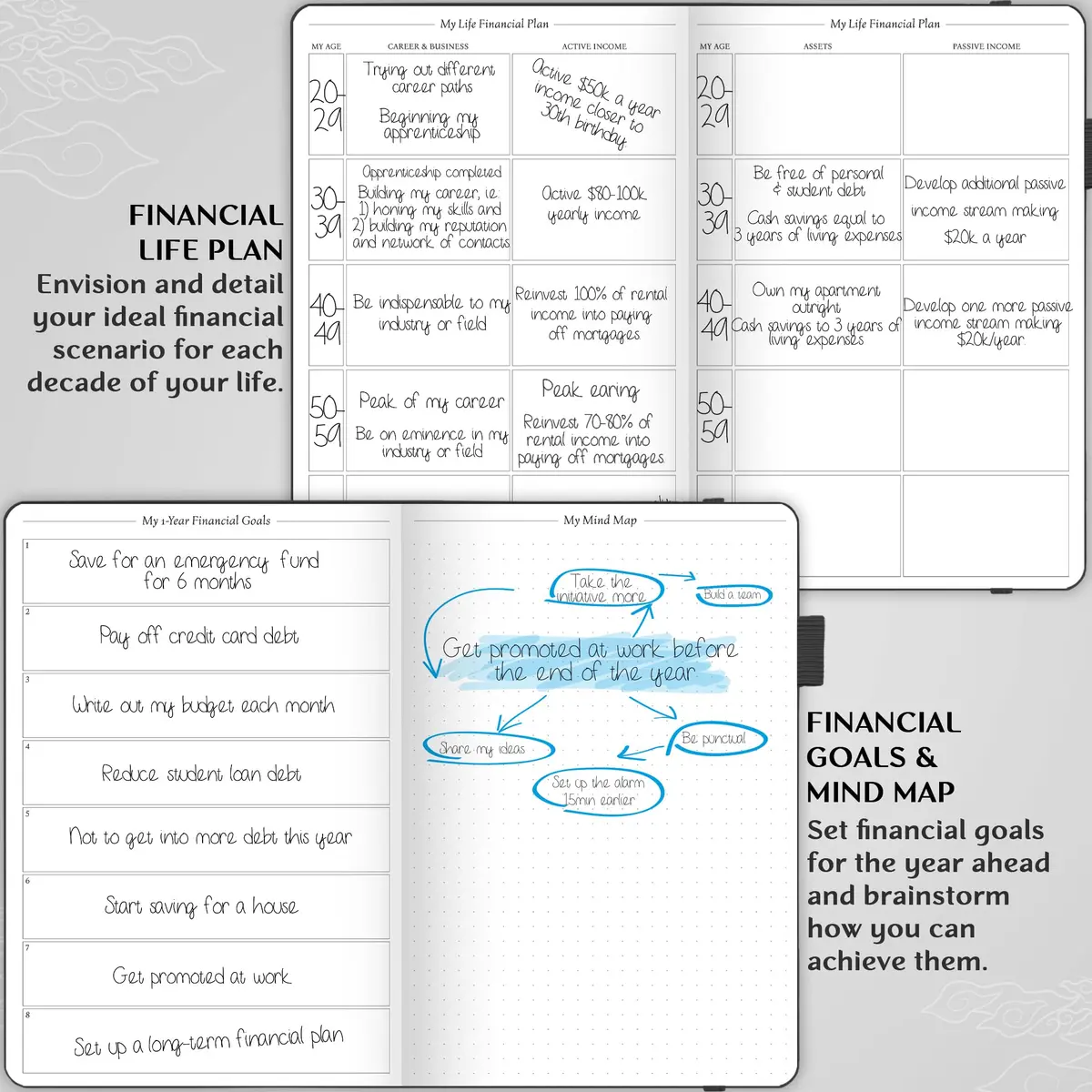 Legend Planner Budget Planner Undated Monthly Budgeting & Bill Book Black A5 (14cm x 21cm) | Goal Setting & Financial Control - view 3