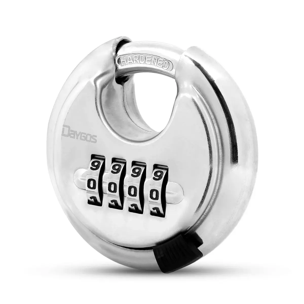 DAYGOS 4 Digit Combination Disc Padlock with Hardened Steel Shackle, 70mm Body, 10mm Shackle Diameter | Resettable Keyless Security for Sheds, Gates, Storage Units - view 8