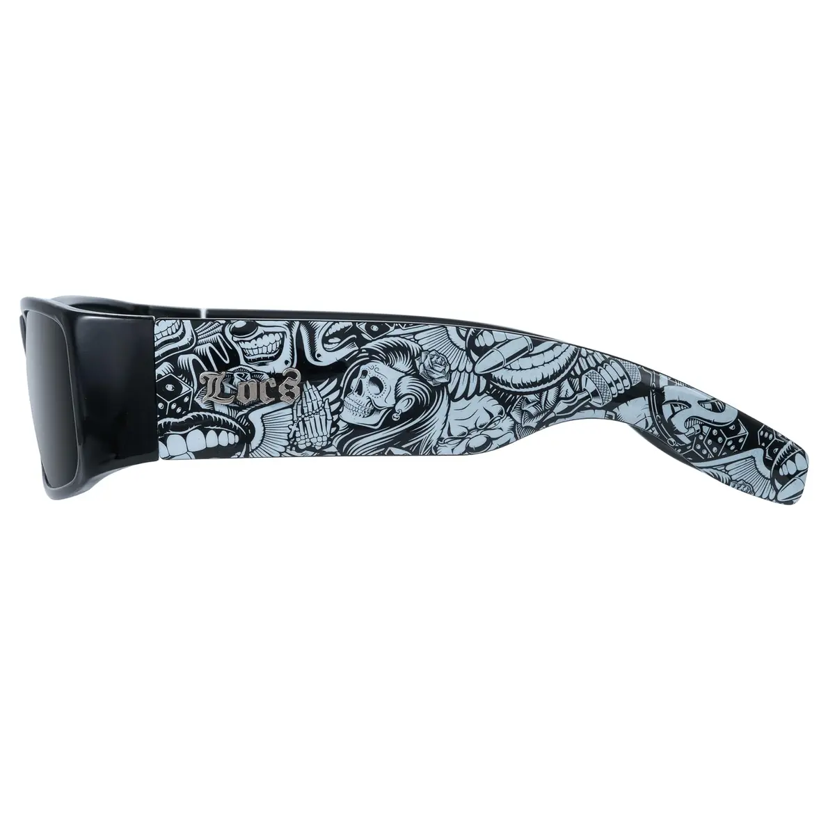 Locs Hardcore Black 0103 Sunglasses | UV400 Protection, Black Graffiti Frame - view 2