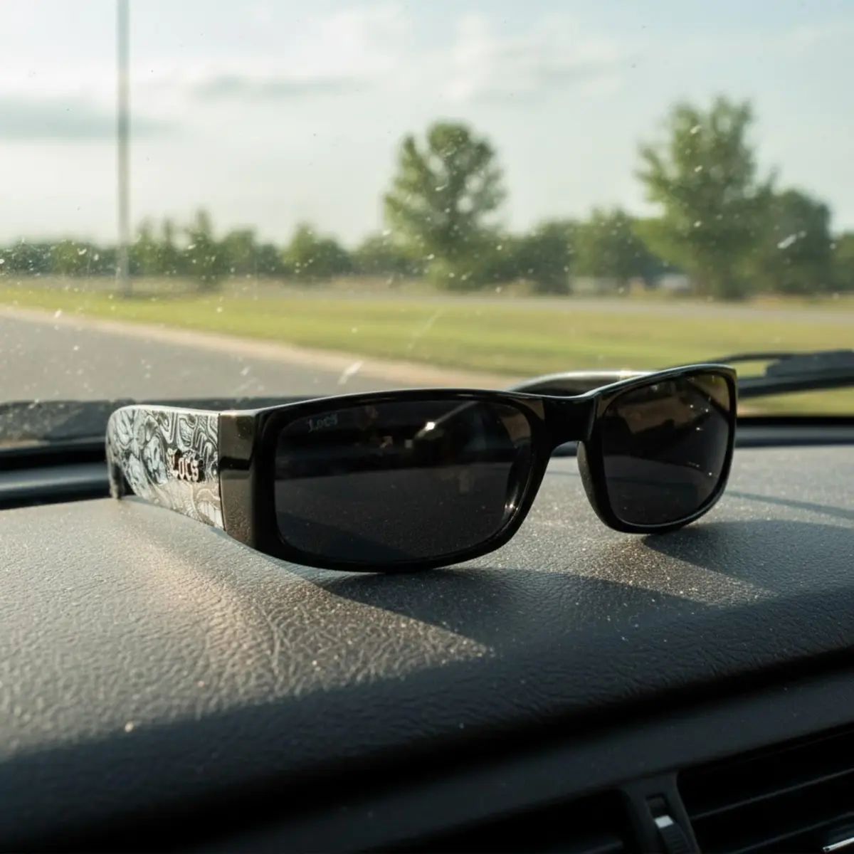 Locs Hardcore Black 0103 Sunglasses | UV400 Protection, Black Graffiti Frame - view 4