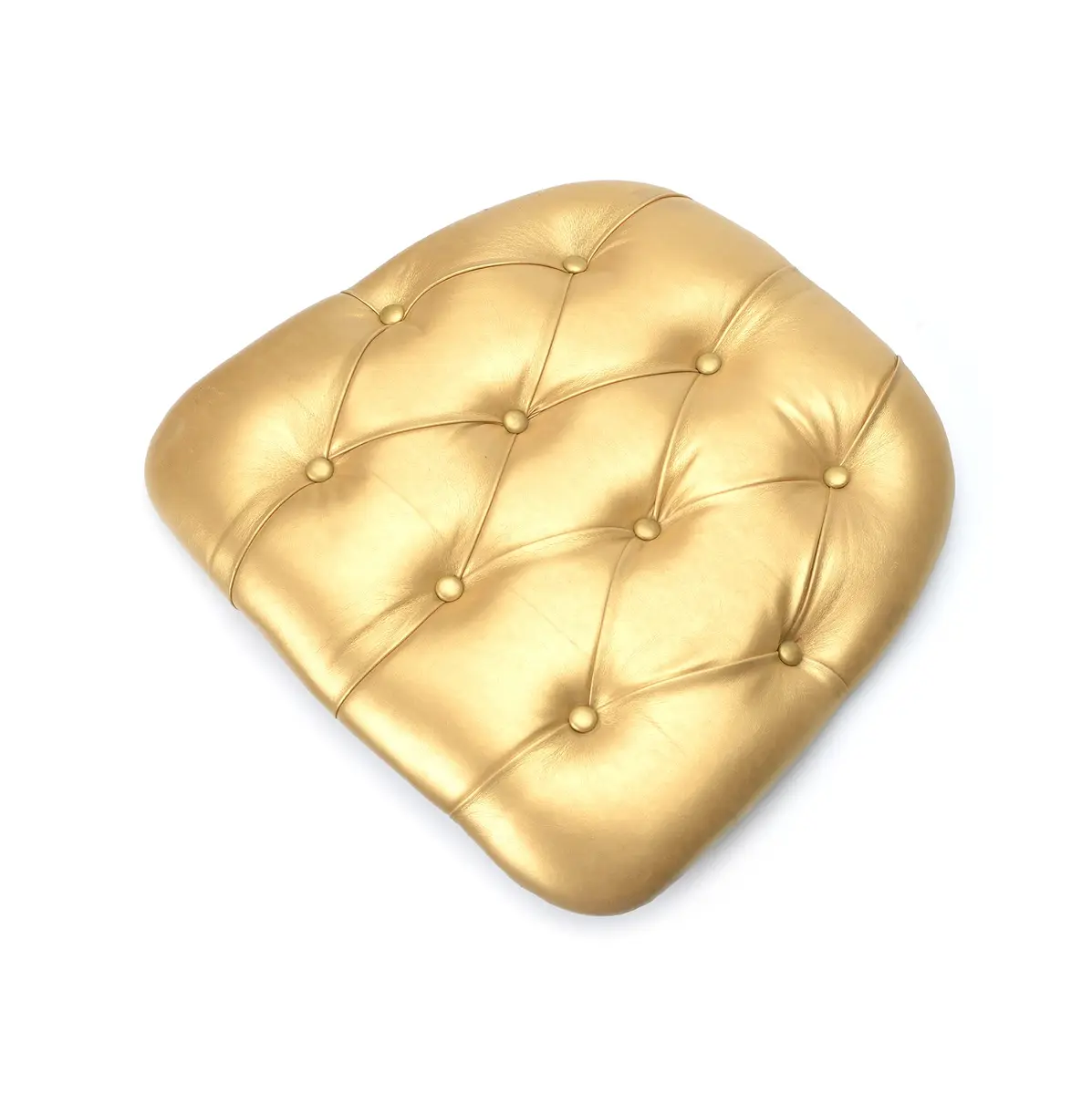 Commercial Seating Products Gold Tufted Vinyl Cushions Chairs, 4-Pack | Durable Indoor & Outdoor Seat Cushions - main product image