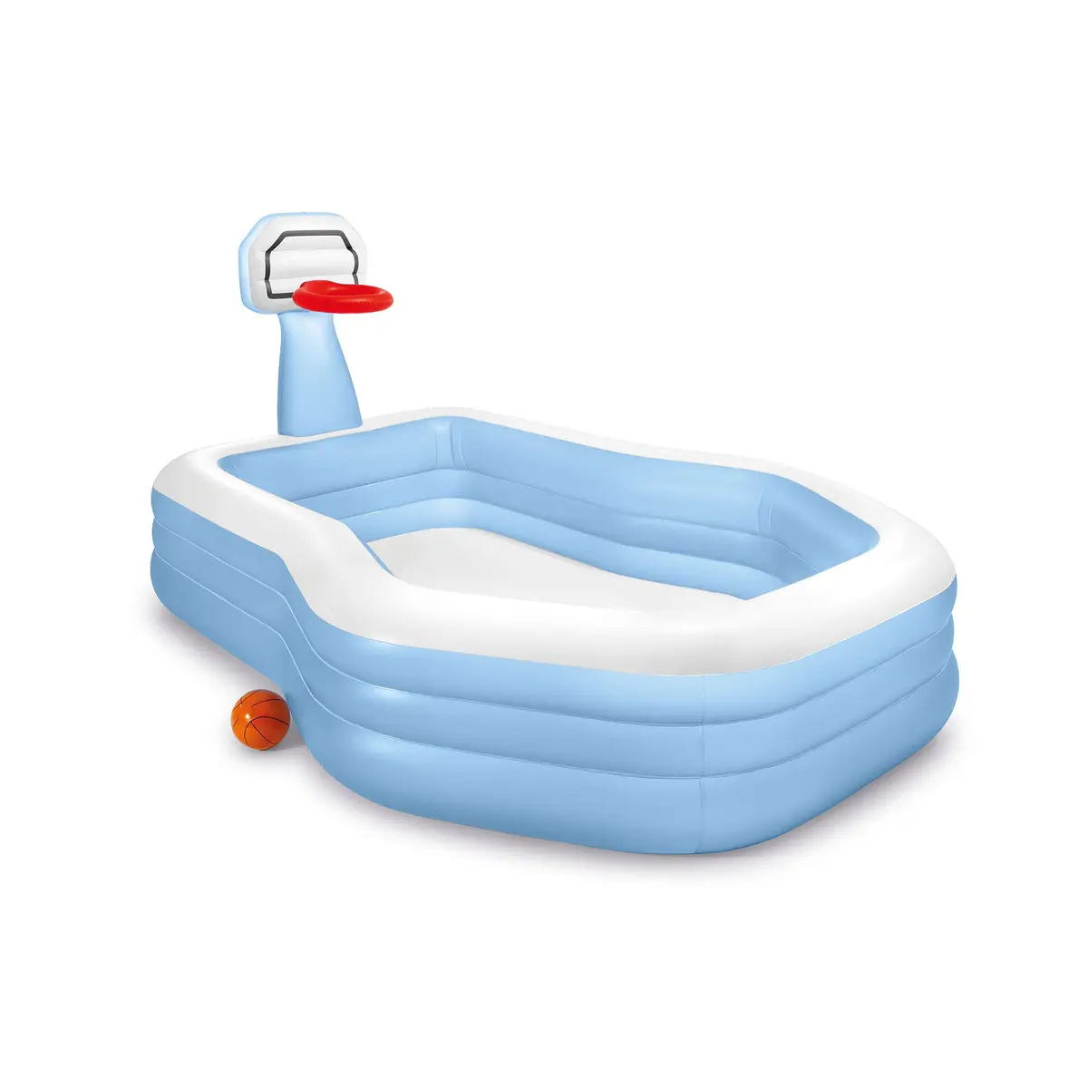 Intex Shootin' Hoops Inflatable Swim Center Family Pool 257cm x 188cm x 135cm | Fun Basketball Game for Ages 3+ - main product image