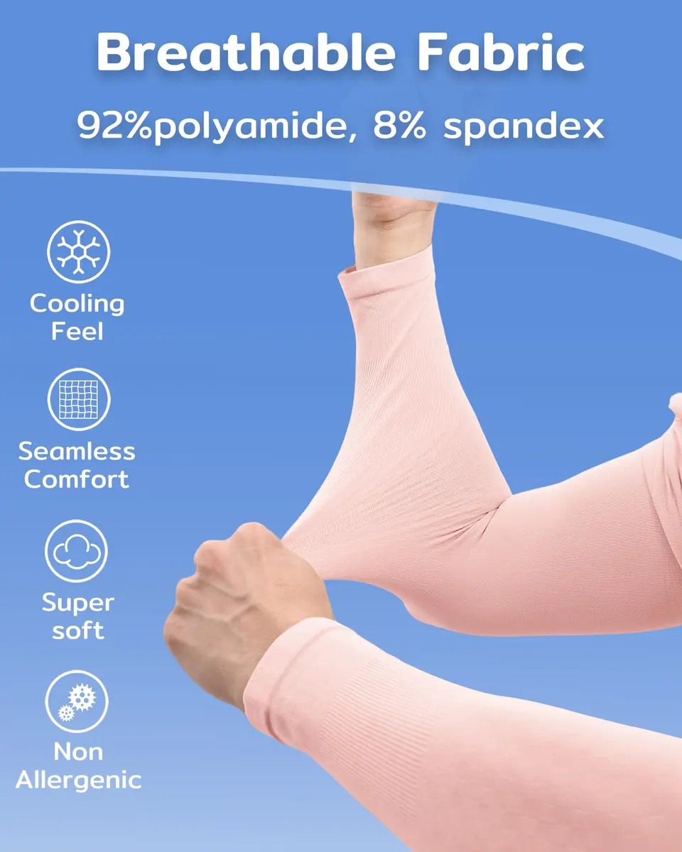 KMMIN Arm Sleeves UV Protection Sleeves for Men & Women | UPF 50 Sunblock, Cooling & Breathable (Middle) - view 5