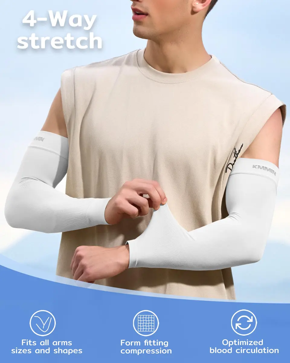 KMMIN Arm Sleeves UV Protection Sleeves for Men & Women | UPF 50 Sunblock, Cooling & Breathable (Middle) - view 4