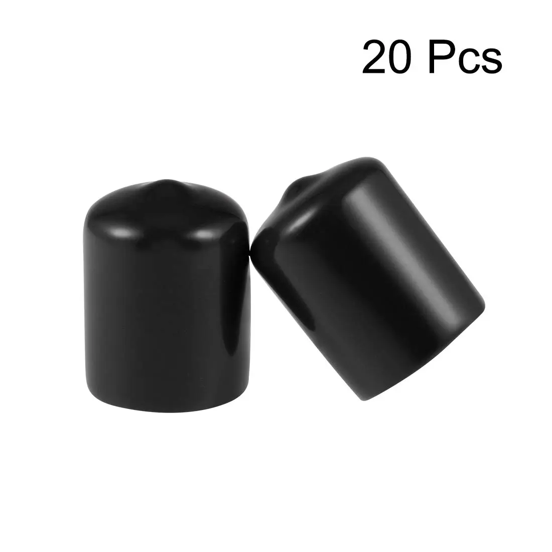 uxcell Black Rubber End Caps 20mm (0.79 inch) ID | Protects Floors & Threads - view 2