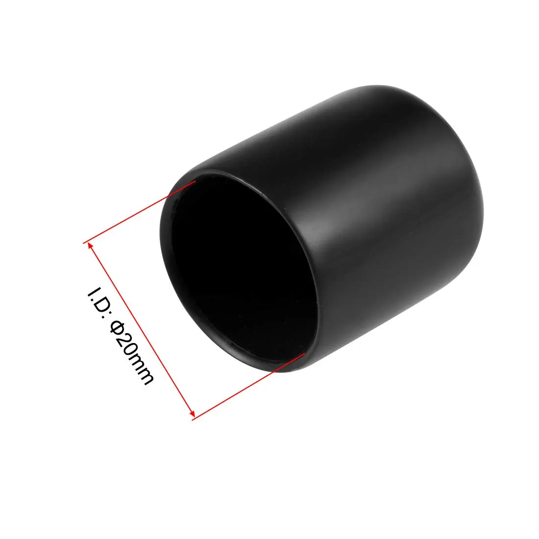uxcell Black Rubber End Caps 20mm (0.79 inch) ID | Protects Floors & Threads - view 3