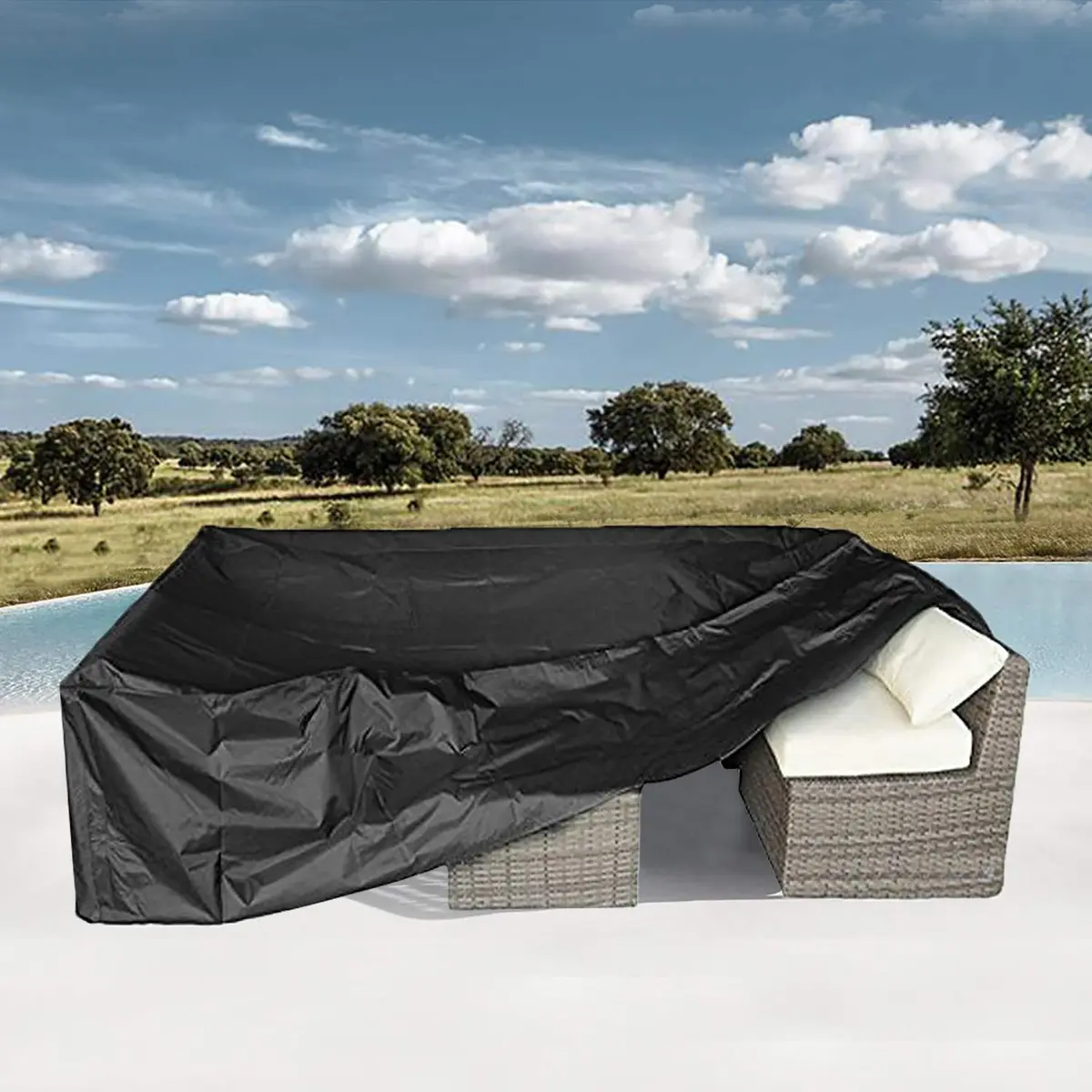 CKCLUU Water Resistant Patio Furniture Set Cover 126"L x 126"W x 32"H | Protects 7-9pcs Outdoor Sofa - view 7