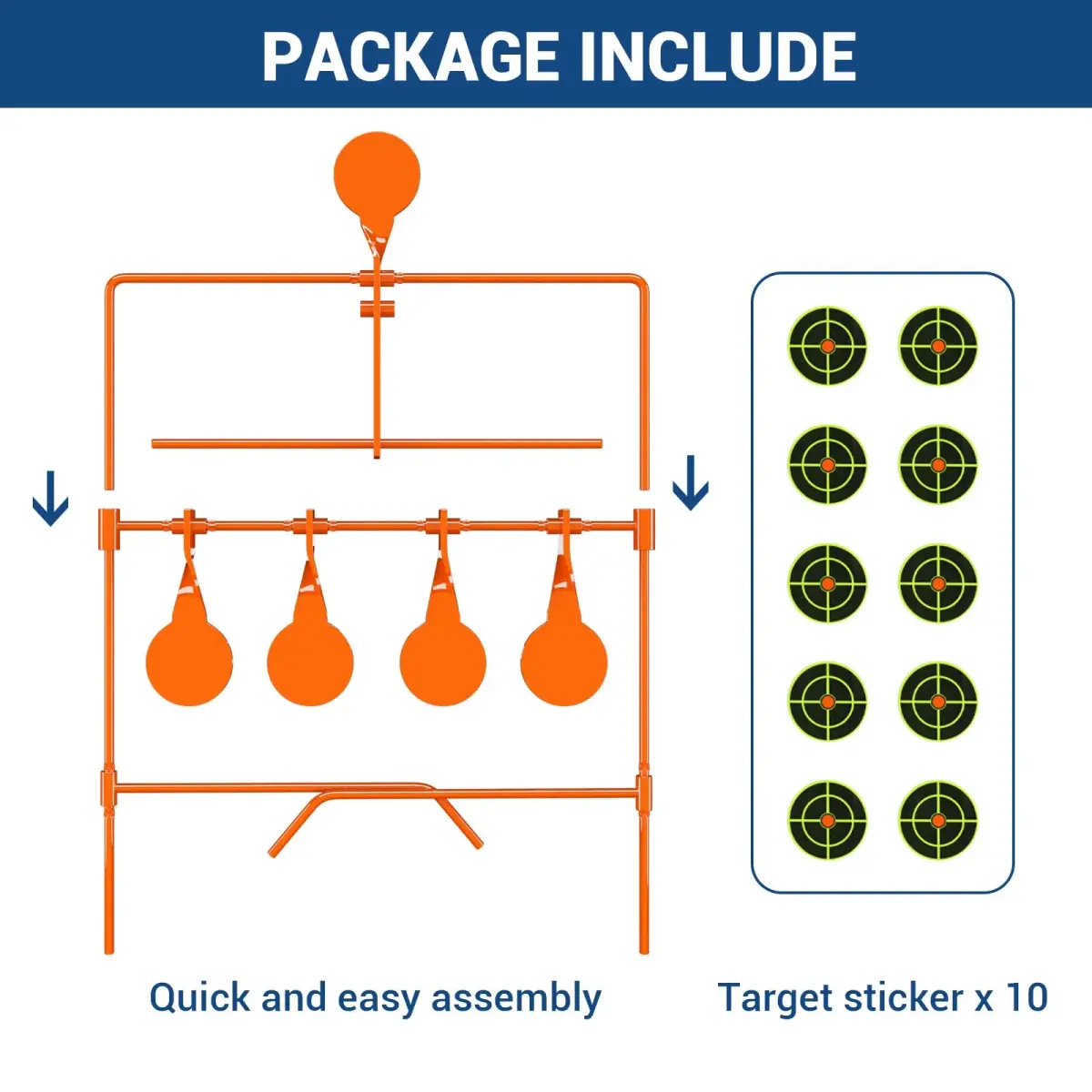 Highwild .22 Caliber Auto Resetting Steel Target with 2.5" Shooting Plates | Neon Orange - view 6