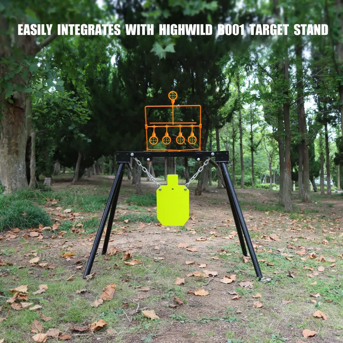 Highwild .22 Caliber Auto Resetting Steel Target with 2.5" Shooting Plates | Neon Orange - view 8