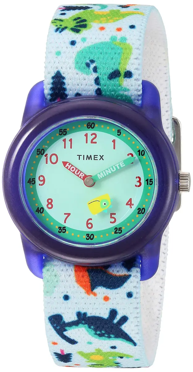 Timex Boys TW7C77300 Time Machines White/Dinosaurs Elastic Fabric Strap Watch | Water-Resistant 30m - main product image