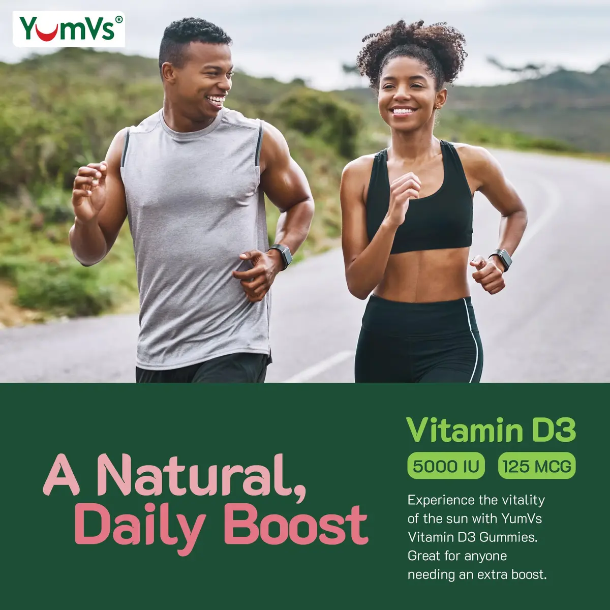 YUM-V'S Vitamin D3 Gummies 120 Count | 5000 IU Berry Vegetarian Supplement with Immune & Bone Support - view 6