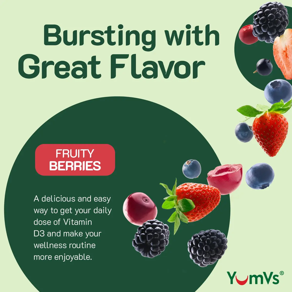YUM-V'S Vitamin D3 Gummies 120 Count | 5000 IU Berry Vegetarian Supplement with Immune & Bone Support - view 3