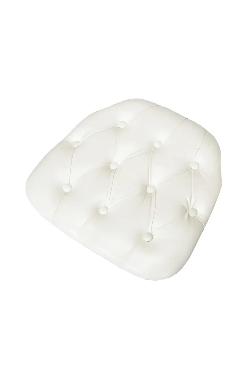 Commercial Seating Products White Tufted Vinyl Cushions 6-Pack | Indoor & Outdoor Seat Comfort - main product image