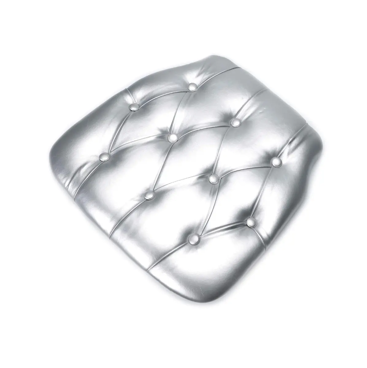Commercial Seating Products Silver Tufted Vinyl Cushions Chairs | Durable & Seamless 6-Pack - main product image