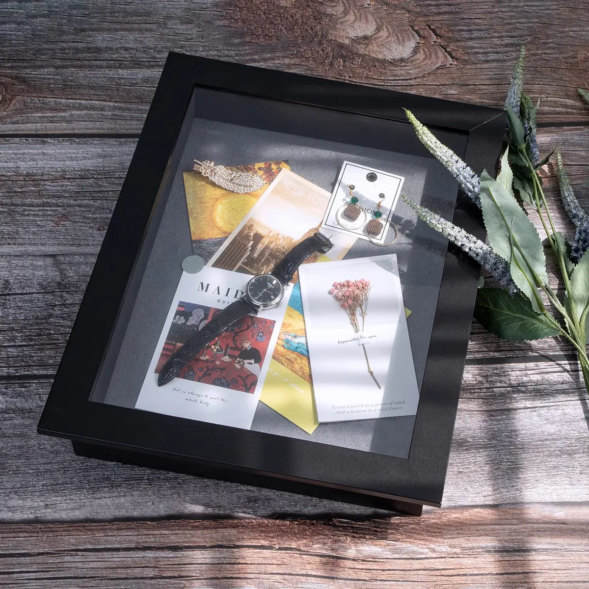 Golden State Art 11x14 Black Shadow Box Frame 2-inch Depth | Wall Display for Photos & Mementos - view 9