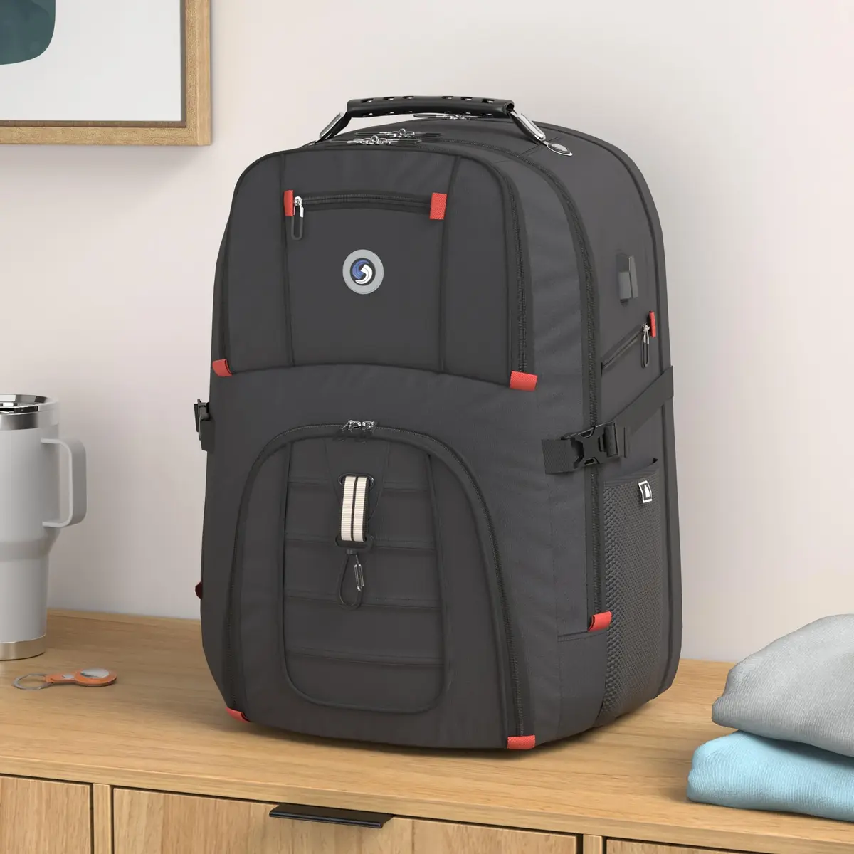 SHRRADOO Extra Large Travel Laptop Backpack for Men, Work College Backpacks | 50L Capacity, Fits 17 Inch Laptops - view 2