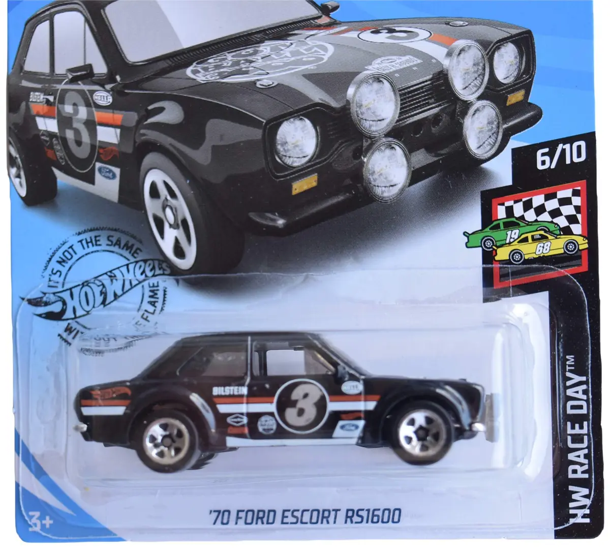 Mattel Hot Wheels Race Day Series 6/10 '70 Ford Escort RS1600 1:64 Scale | Die-Cast Collectible in Black - view 2