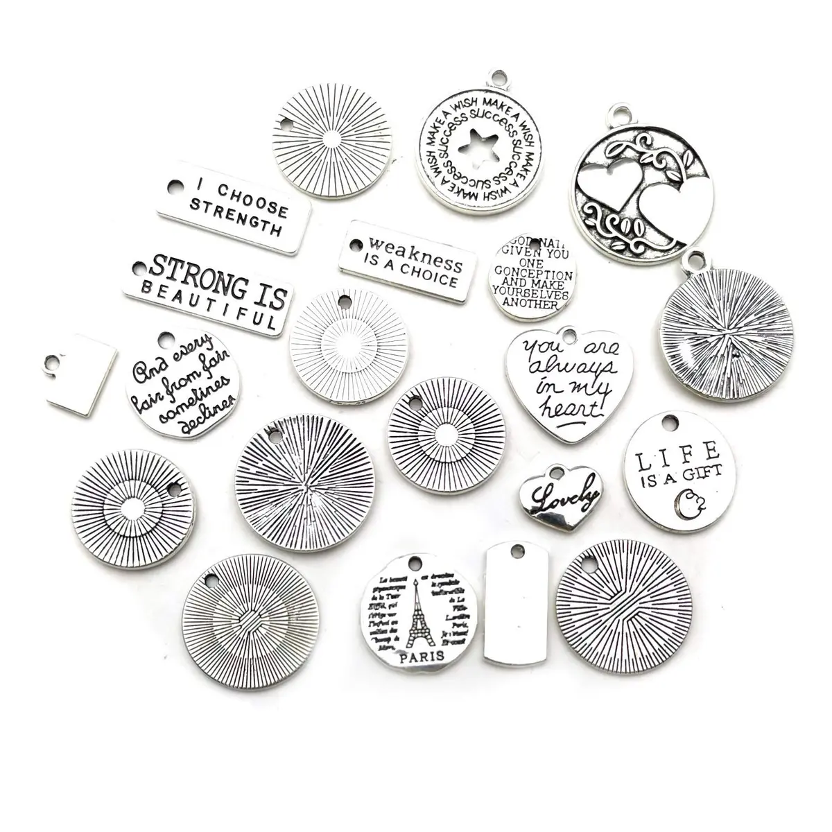 WOCRAFT Charm 7-30mm | Inspirational Message Beads for Jewelry Crafting - view 5