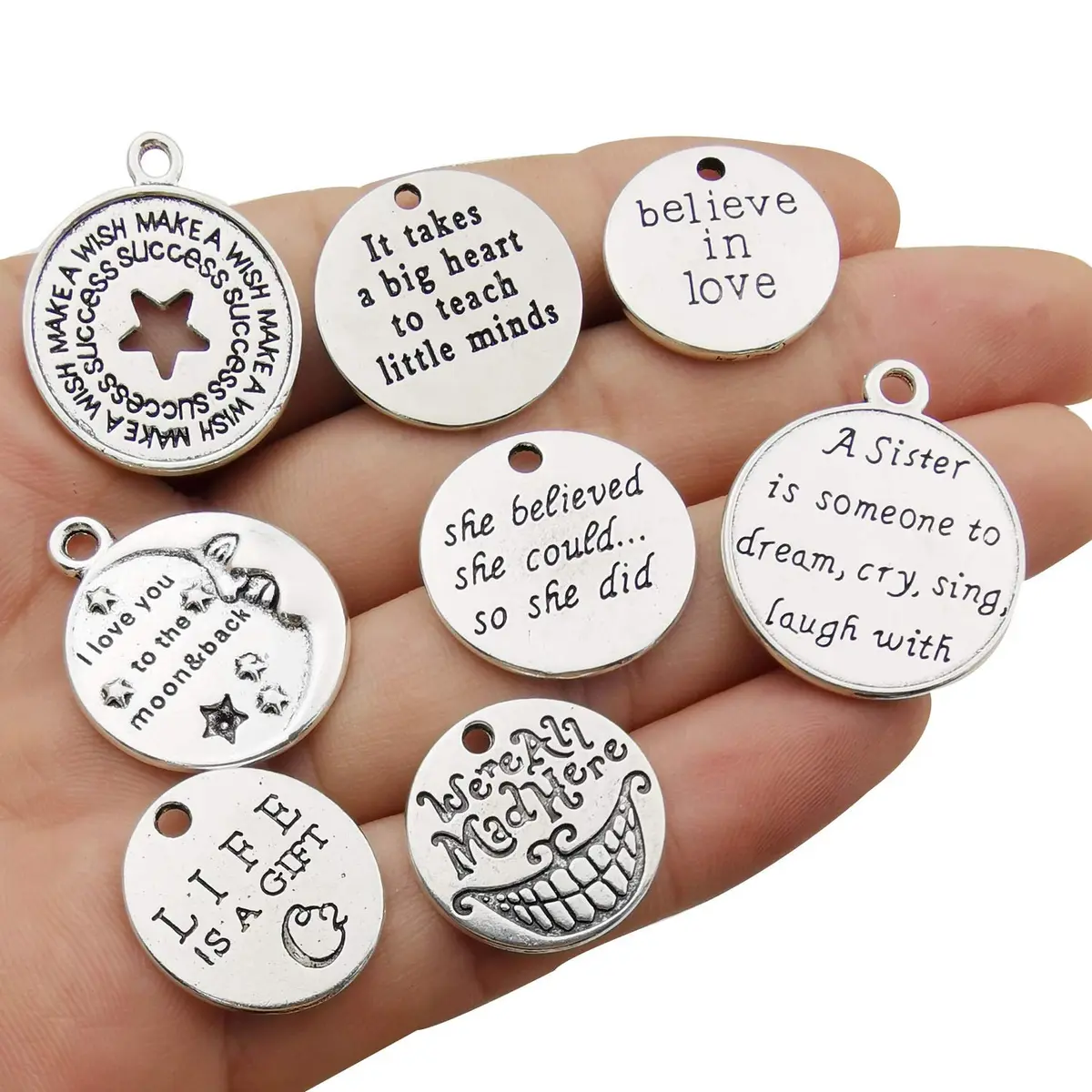 WOCRAFT Charm 7-30mm | Inspirational Message Beads for Jewelry Crafting - view 2