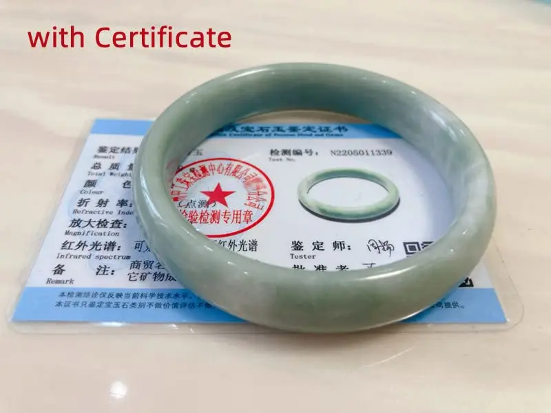 Zimlove Natural Jade Bangle Bracelet for Women 60mm | Classic Retro Chinese Style Green Hand Jade - view 6