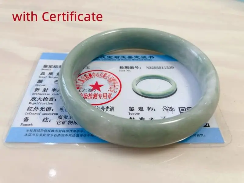 Zimlove Natural Jade Bangle Bracelet 62mm | Chinese Style Green Hand Jade Bracelets - view 8