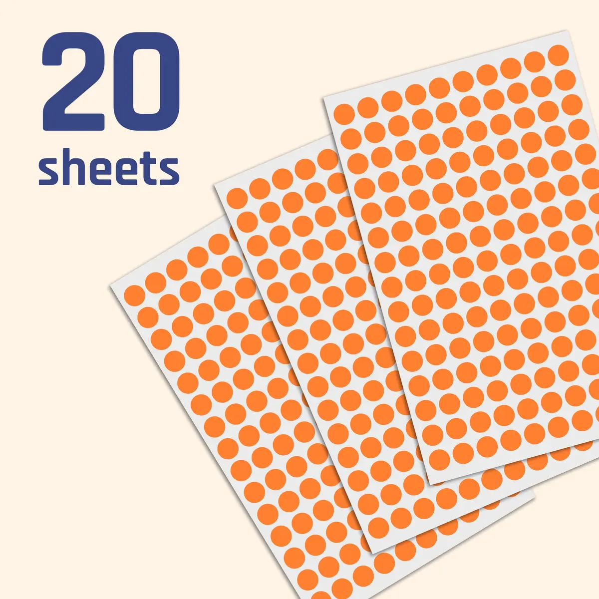 TownStix Orange 3000 Pack Label | 0.375" Round Dot Stickers for Office & School - view 3
