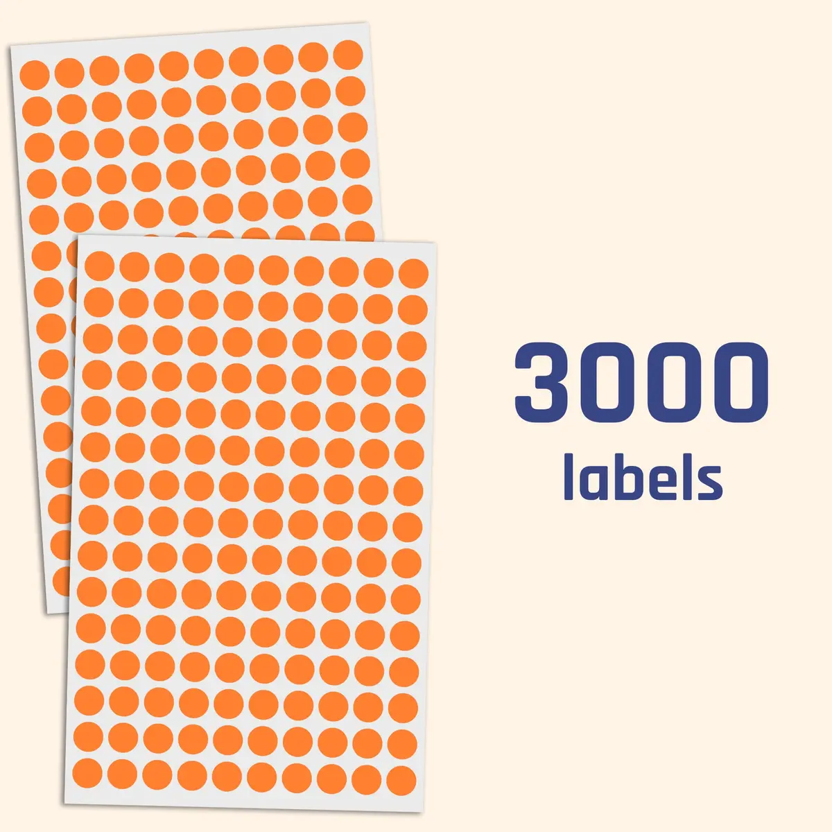 TownStix Orange 3000 Pack Label | 0.375" Round Dot Stickers for Office & School - view 4