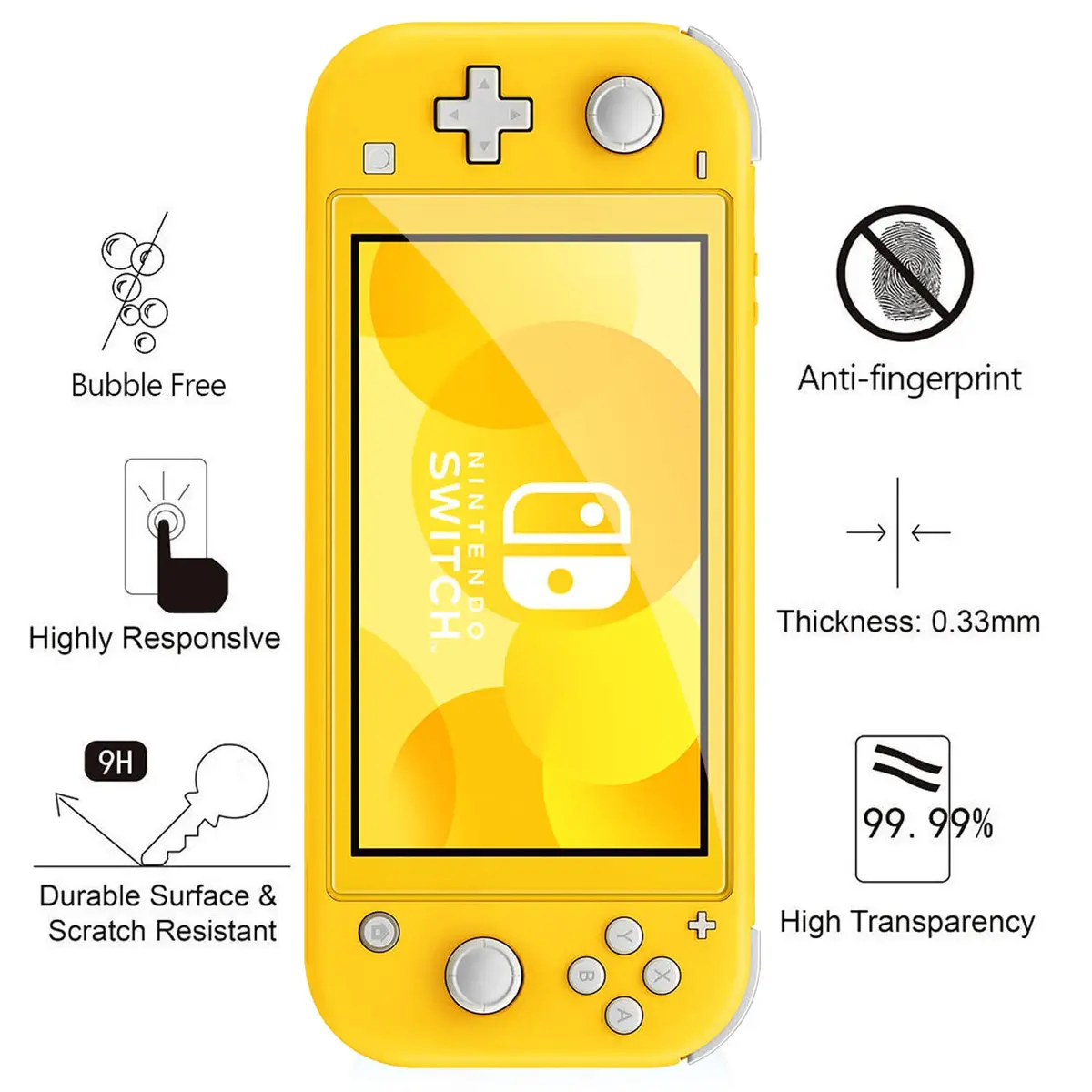 ivoler 4 Pack Screen Protector Tempered Glass for Nintendo Switch Lite, Transparent HD 9H Hardness | Clear Anti-Scratch Bubble-Free Fit - view 2