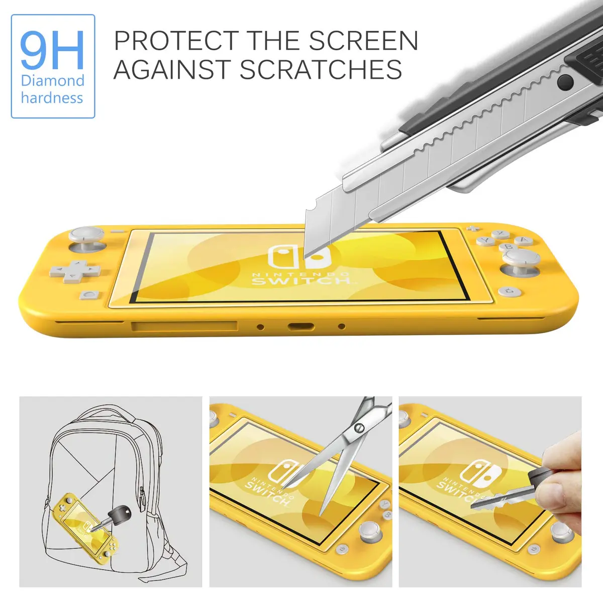 ivoler 4 Pack Screen Protector Tempered Glass for Nintendo Switch Lite, Transparent HD 9H Hardness | Clear Anti-Scratch Bubble-Free Fit - view 4