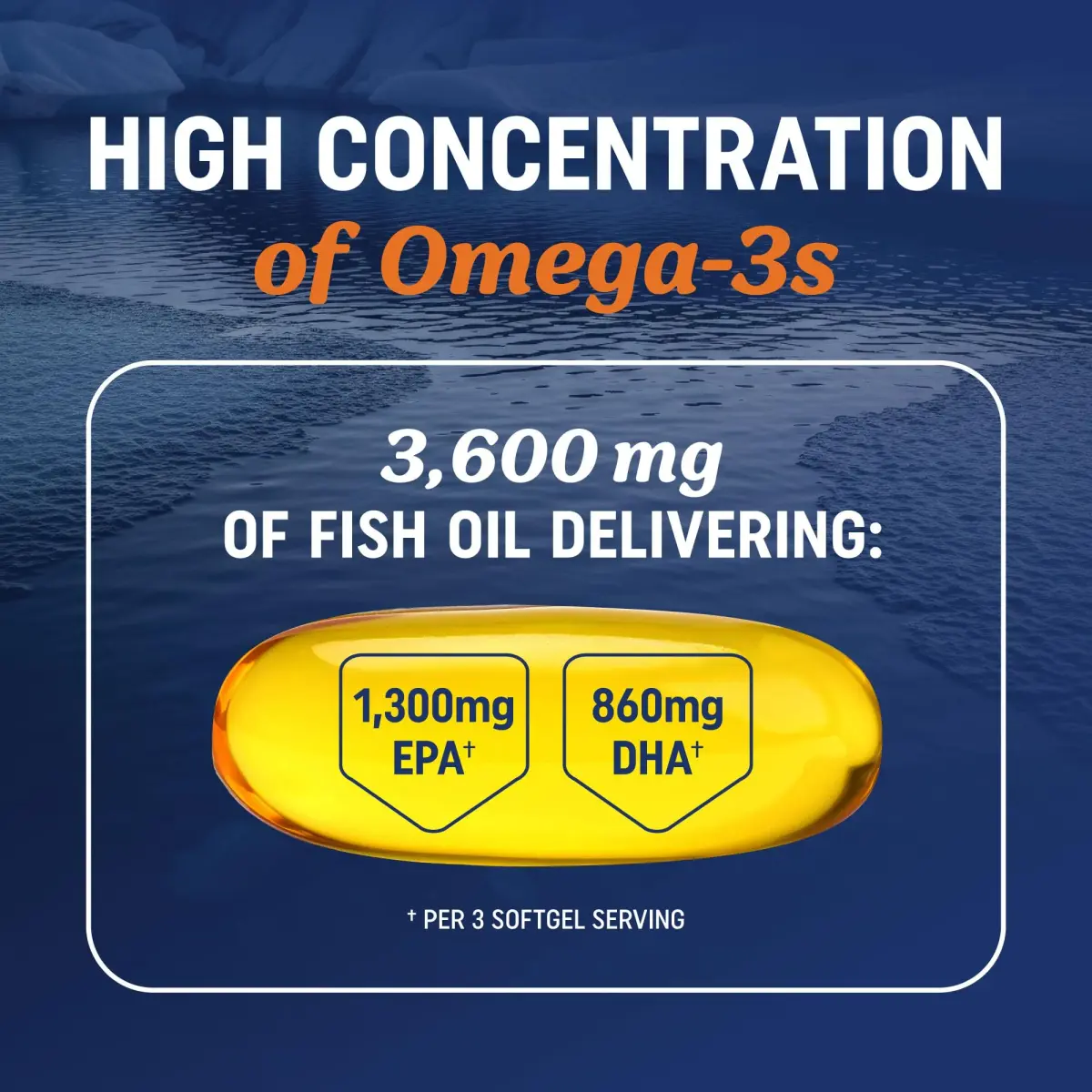 MAV NUTRITION Triple Strength Omega 3 Fish Oil 3600 mg, EPA & DHA, 2100mg Omega-3, 180 Softgels | Doctor-Formulated for Heart & Brain Health - view 2