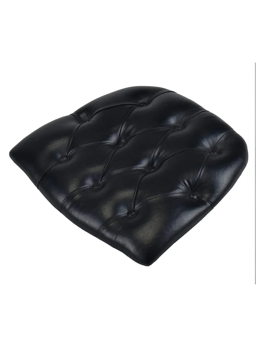 Commercial Seating Products Indoor/Outdoor Black Tufted Vinyl Cushions (Set of 6) | Durable Foam & Vinyl Seat Cushions - main product image