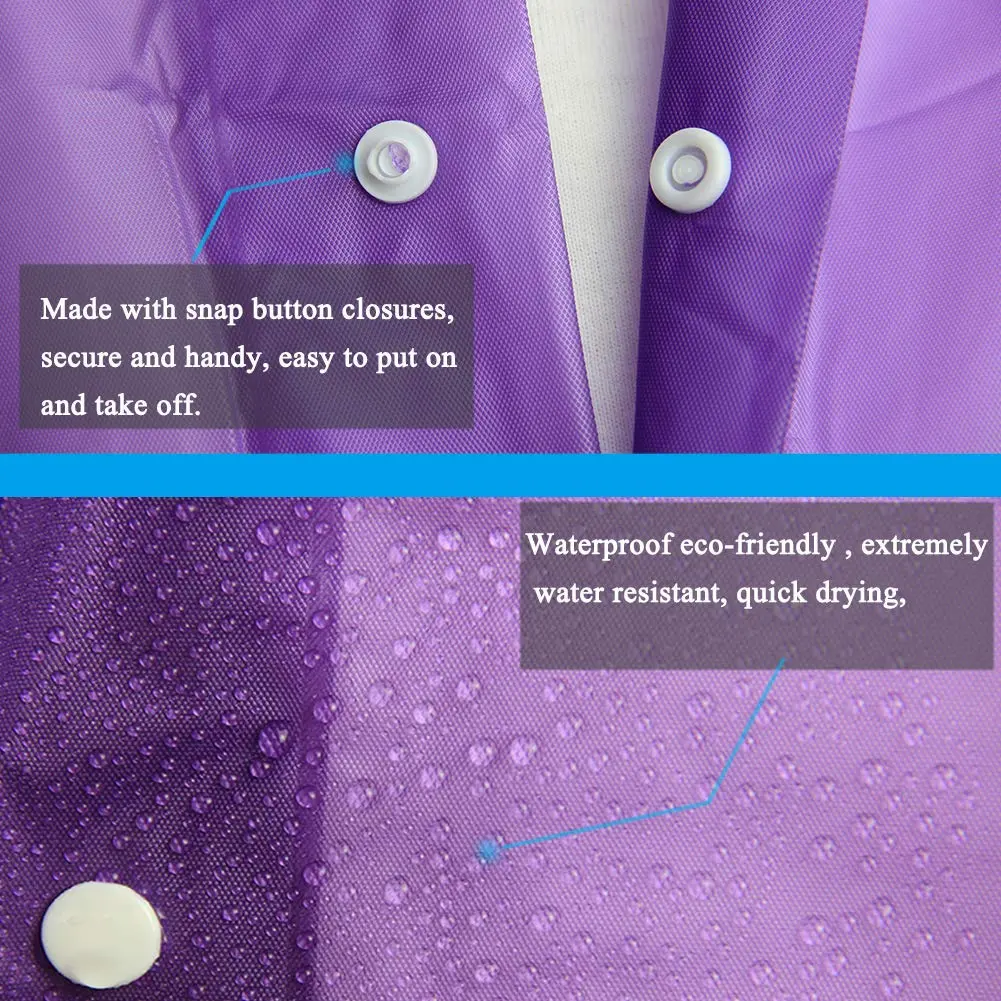 COOY Rain Coats (2 Pack) - Reusable EVA Rain Ponchos for Adults, Waterproof & Foldable, One Size - view 5