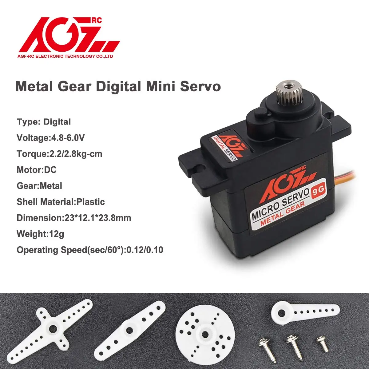 AGFRC B11DLS 2.8kg Micro RC Servo Kit, 2-Pack | High Precision Digital Servos for RC Vehicles - view 5
